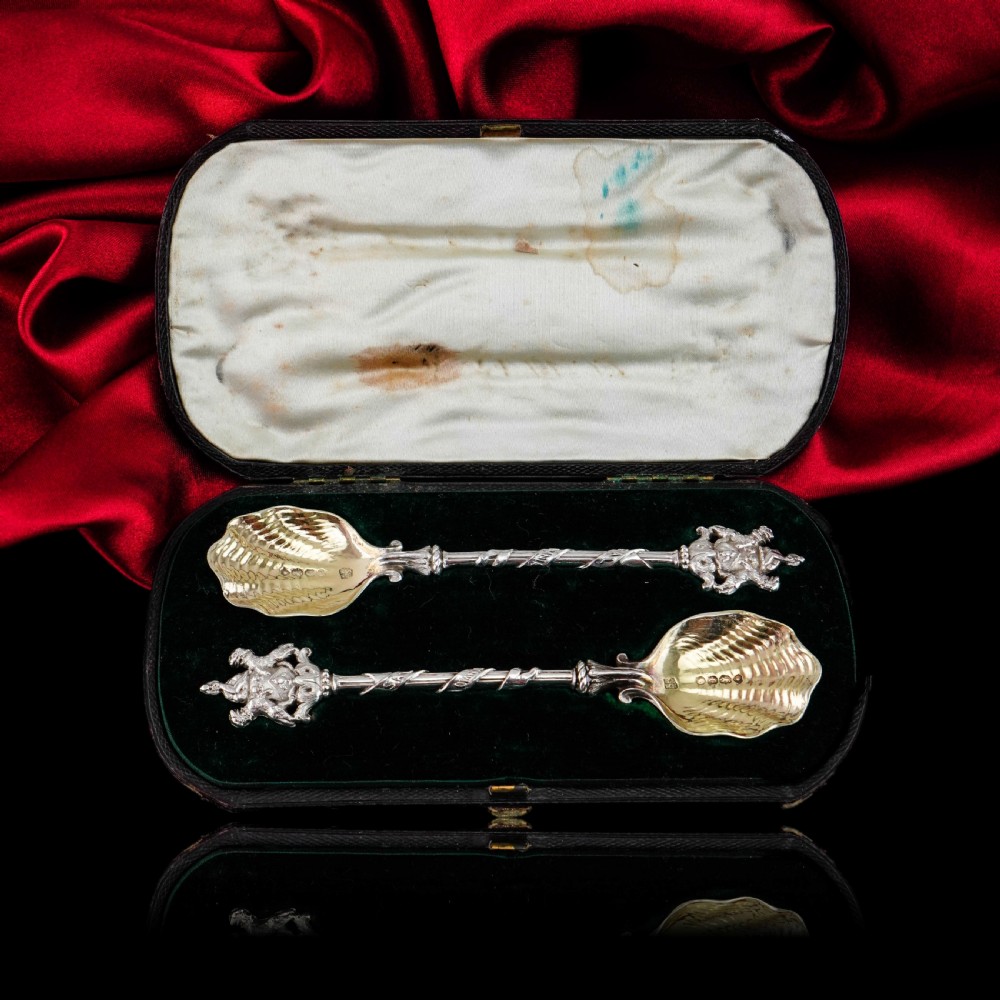 Antique Solid Silver Pair of Spoons, Salters Company - Smith, Nicholson & Co 1858 View XVI