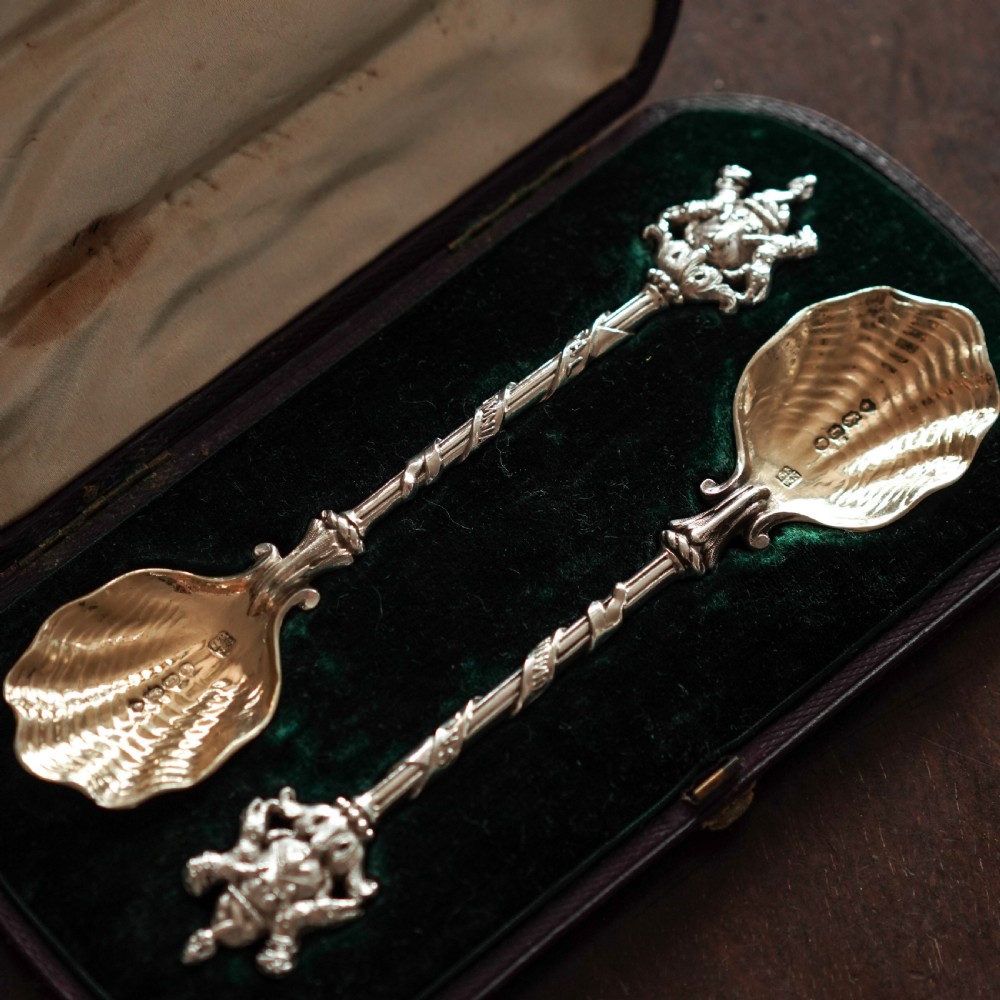 Antique Solid Silver Pair of Spoons, Salters Company - Smith, Nicholson & Co 1858 View XVII
