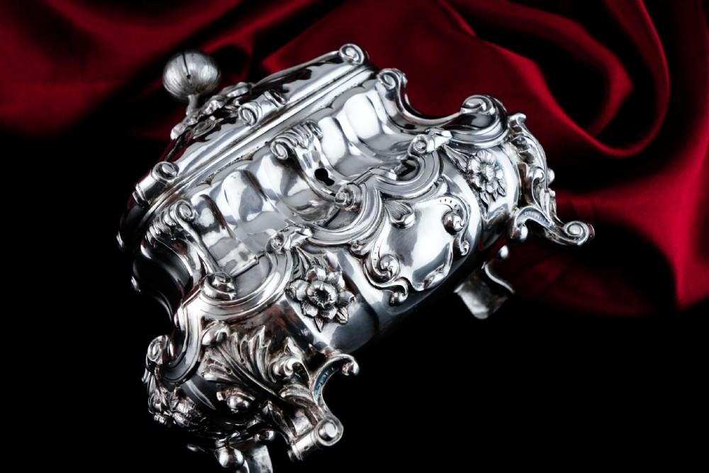 A Magnificent Antique Solid Silver Tea Caddy/Sugar Box Large & Heavy - 19th c. View XVIII