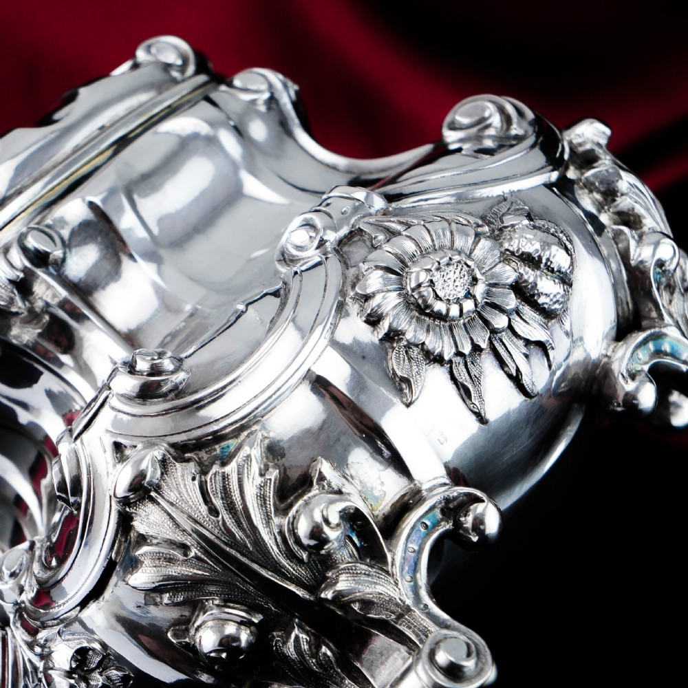A Magnificent Antique Solid Silver Tea Caddy/Sugar Box Large & Heavy - 19th c. View XXII