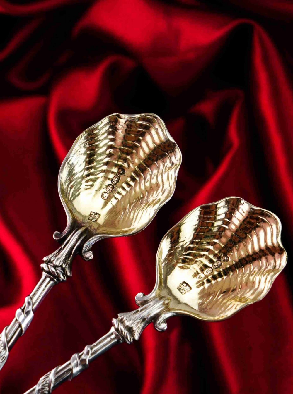 Antique Solid Silver Pair of Spoons, Salters Company - Smith, Nicholson & Co 1858