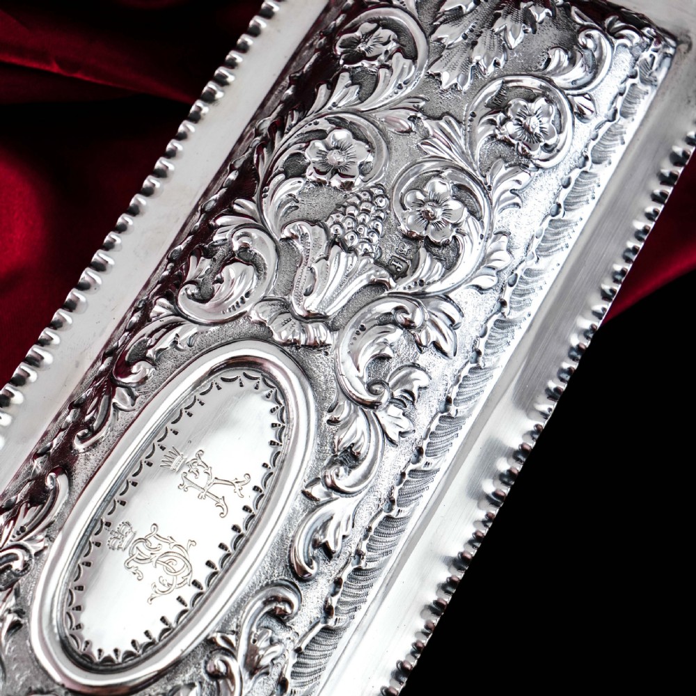 Giant Antique Edwardian Solid Silver Jewellery Box with Profuse Chased Decorations - Mappin & Webb Ltd 1901 View XXI