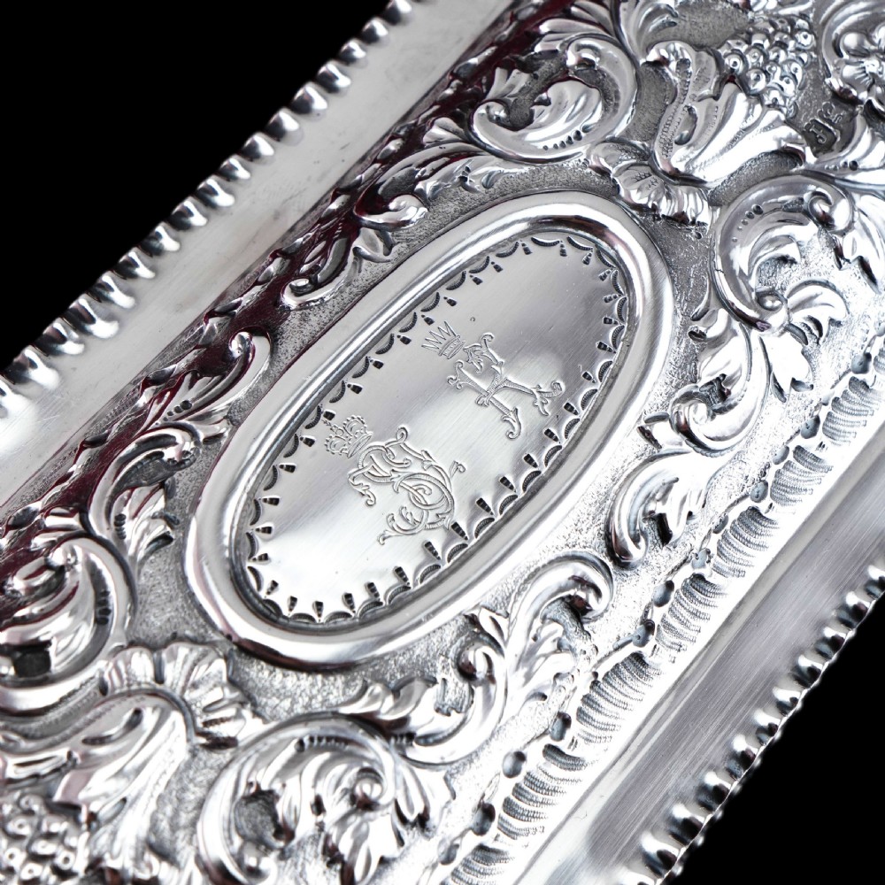 Giant Antique Edwardian Solid Silver Jewellery Box with Profuse Chased Decorations - Mappin & Webb Ltd 1901 View XXIV