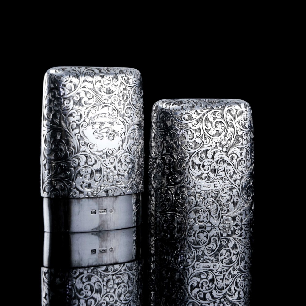 A Stunning Antique Victorian Solid Sterling Silver Cigar Cheroot Case - Yapp & Woodward 1845 View III