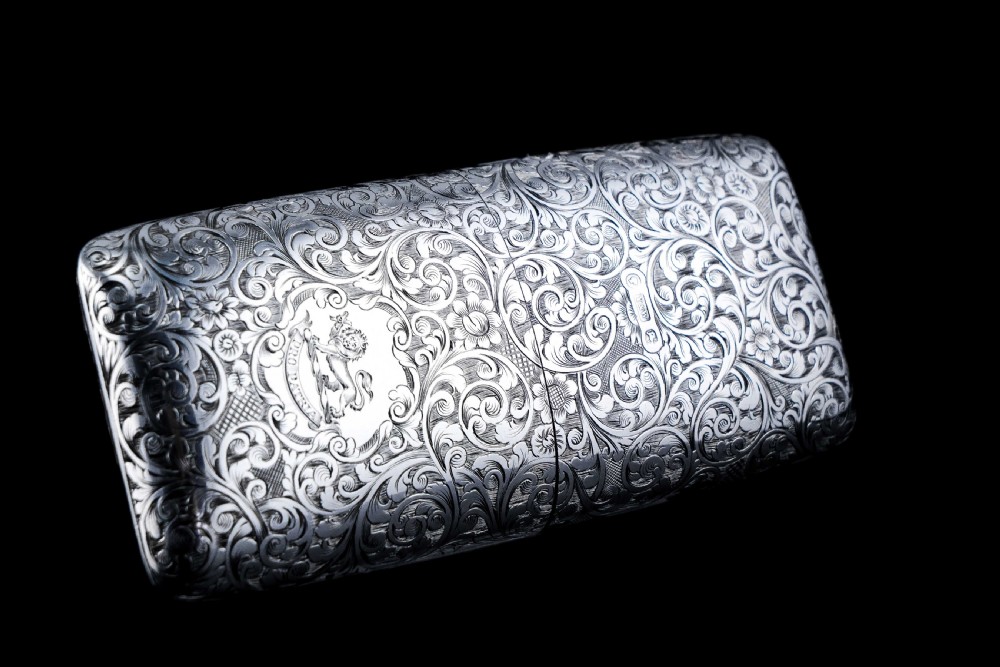 A Stunning Antique Victorian Solid Sterling Silver Cigar Cheroot Case - Yapp & Woodward 1845 View IX