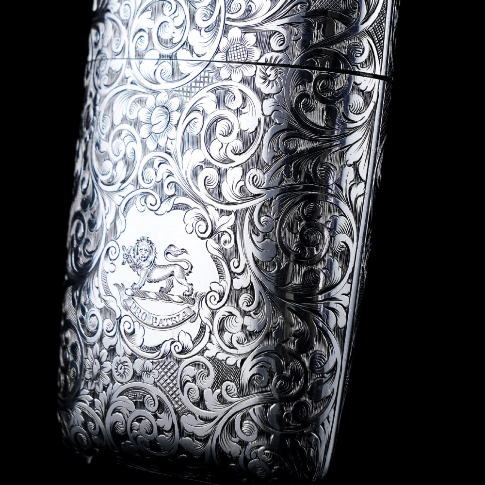 A Stunning Antique Victorian Solid Sterling Silver Cigar Cheroot Case - Yapp & Woodward 1845 View XII