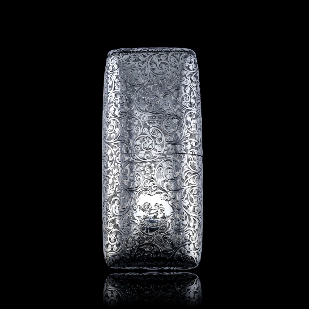 A Stunning Antique Victorian Solid Sterling Silver Cigar Cheroot Case - Yapp & Woodward 1845 View XIX