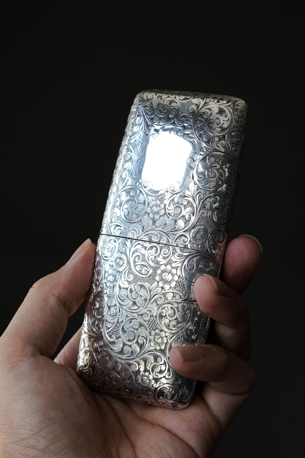 A Stunning Antique Victorian Solid Sterling Silver Cigar Cheroot Case - Yapp & Woodward 1845 View XX