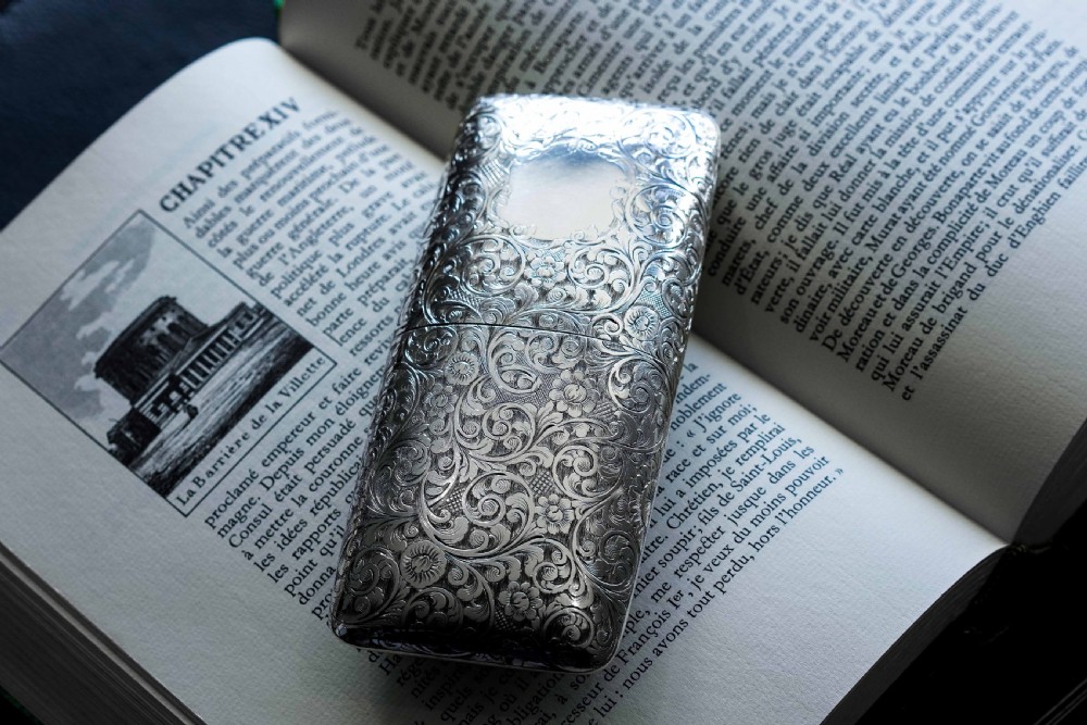 A Stunning Antique Victorian Solid Sterling Silver Cigar Cheroot Case - Yapp & Woodward 1845 View XXIV