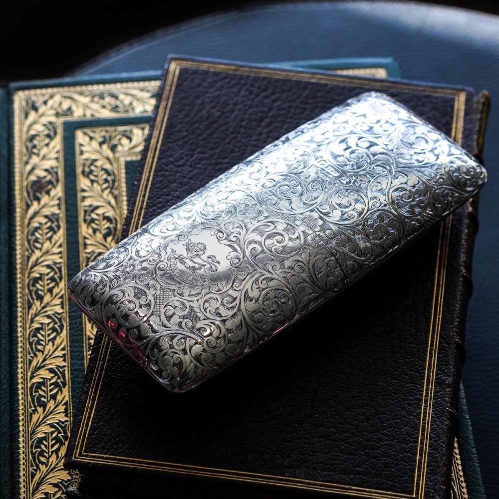 A Stunning Antique Victorian Solid Sterling Silver Cigar Cheroot Case - Yapp & Woodward 1845 View XXVI