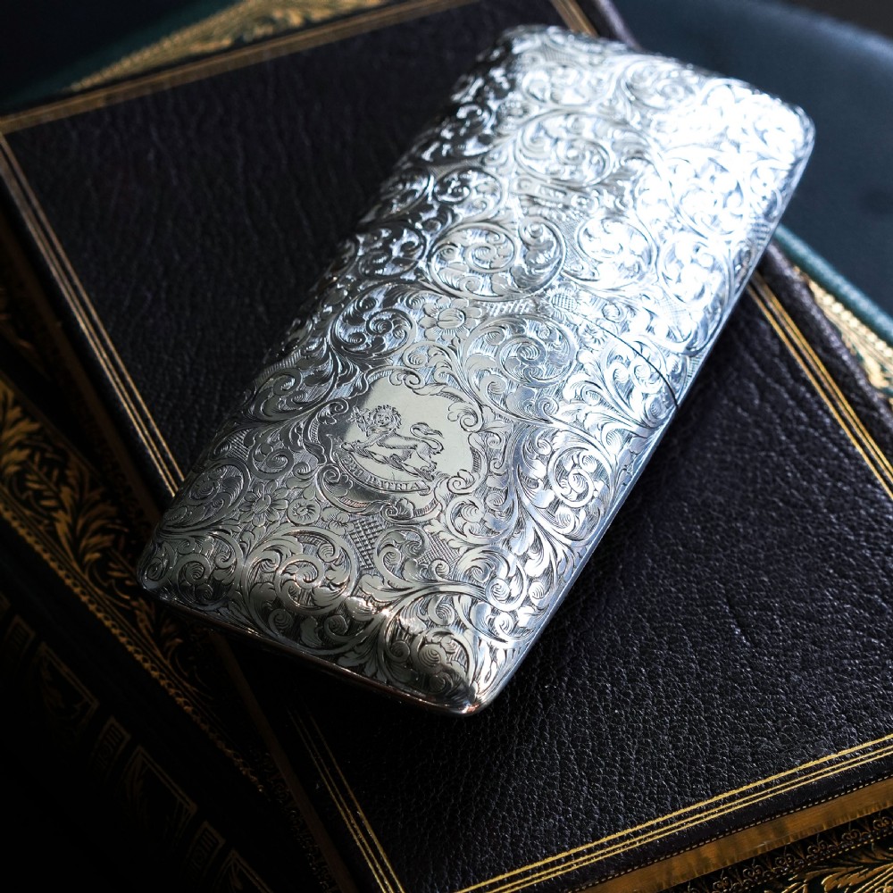 A Stunning Antique Victorian Solid Sterling Silver Cigar Cheroot Case - Yapp & Woodward 1845 View XXIX