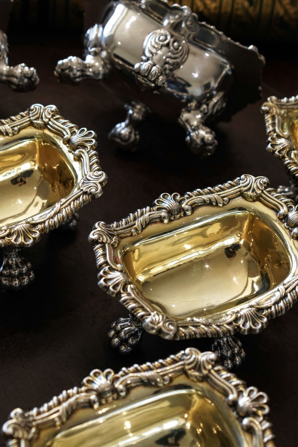 Magnificent Antique Georgian Solid Silver Salt Cellars Set of 6 Regency Design - S & C Younge & Co 1814/16 View XXIII