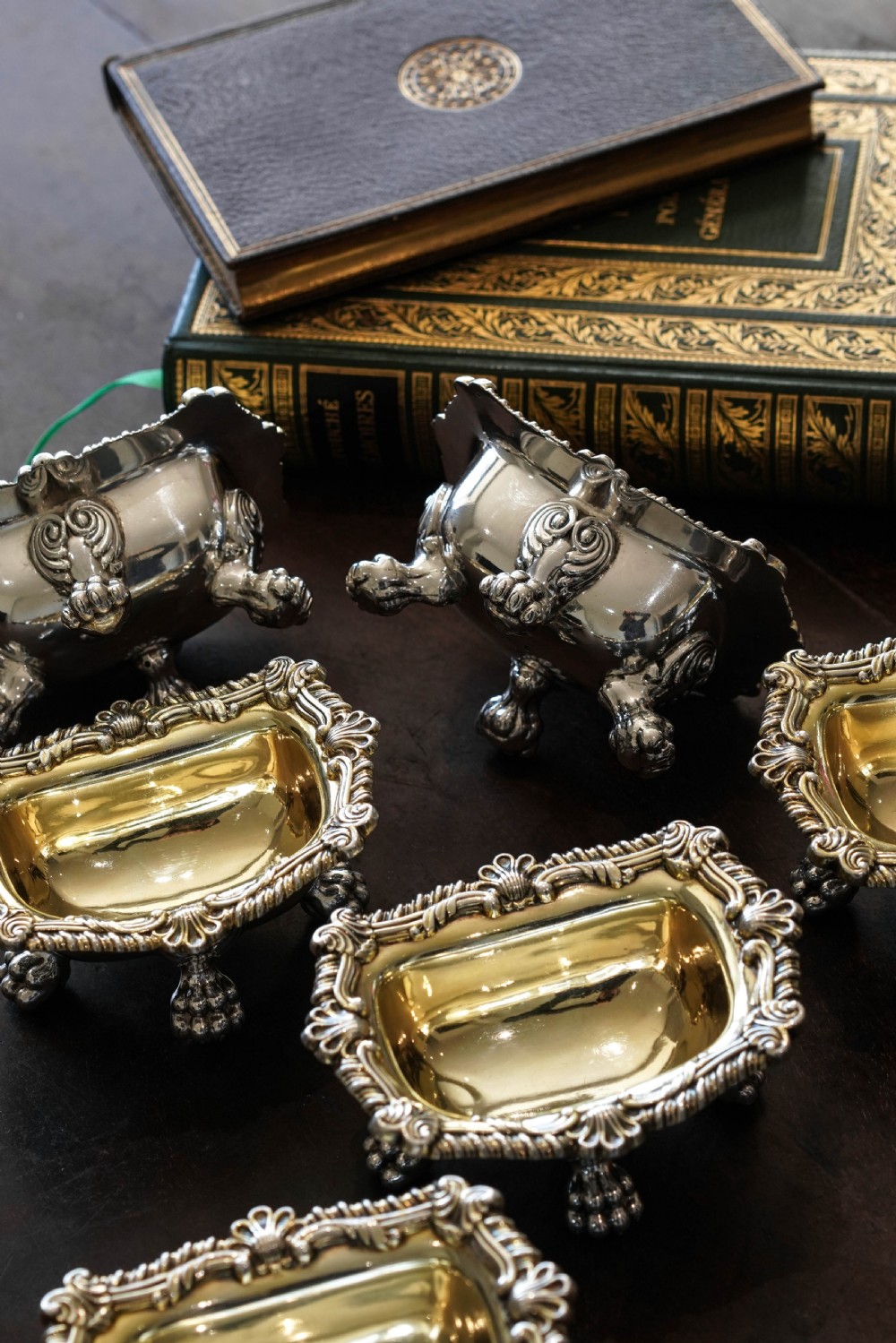 Magnificent Antique Georgian Solid Silver Salt Cellars Set of 6 Regency Design - S & C Younge & Co 1814/16 View XXV