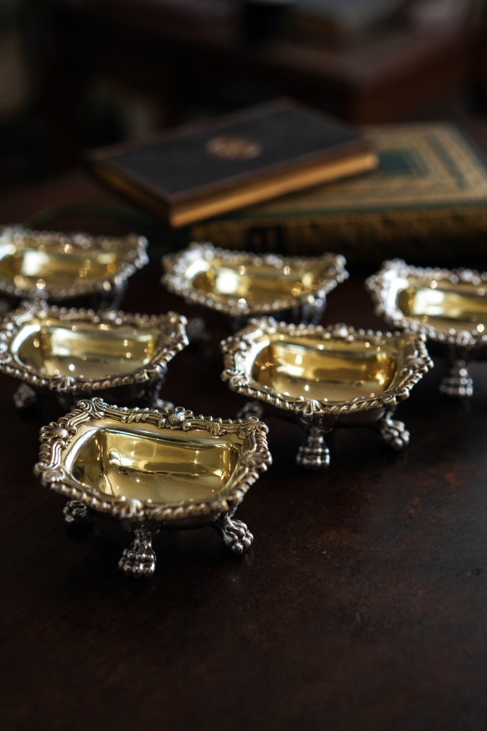 Magnificent Antique Georgian Solid Silver Salt Cellars Set of 6 Regency Design - S & C Younge & Co 1814/16 View XXVI