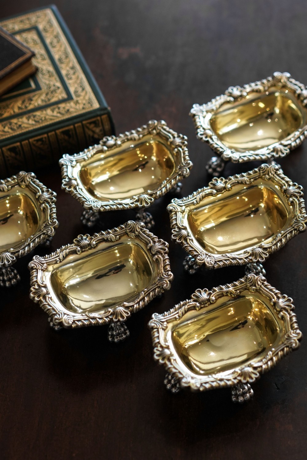 Magnificent Antique Georgian Solid Silver Salt Cellars Set of 6 Regency Design - S & C Younge & Co 1814/16 View XXVIII