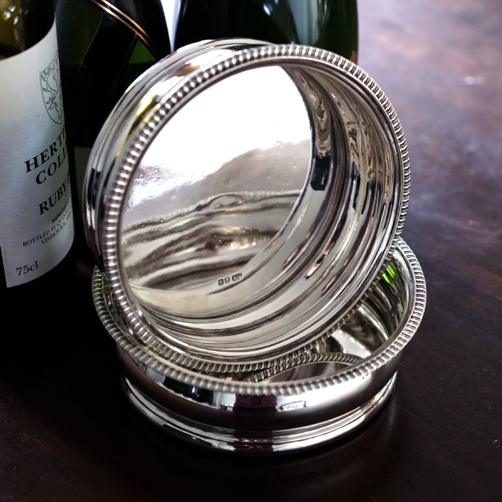 Antique Georgian Regency Solid Silver Coasters with Silver Base - William Eaton 1815 View VI
