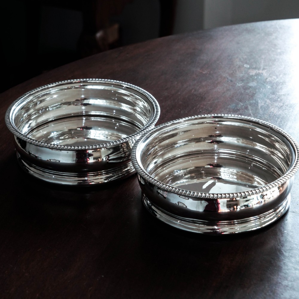 Antique Georgian Regency Solid Silver Coasters with Silver Base - William Eaton 1815 View XV