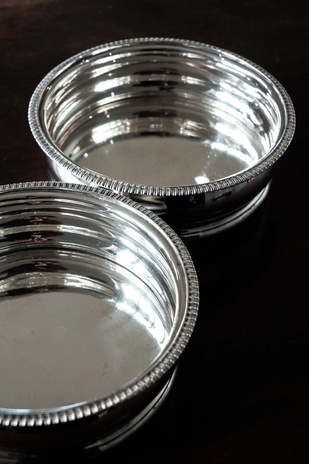 Antique Georgian Regency Solid Silver Coasters with Silver Base - William Eaton 1815 View XVII