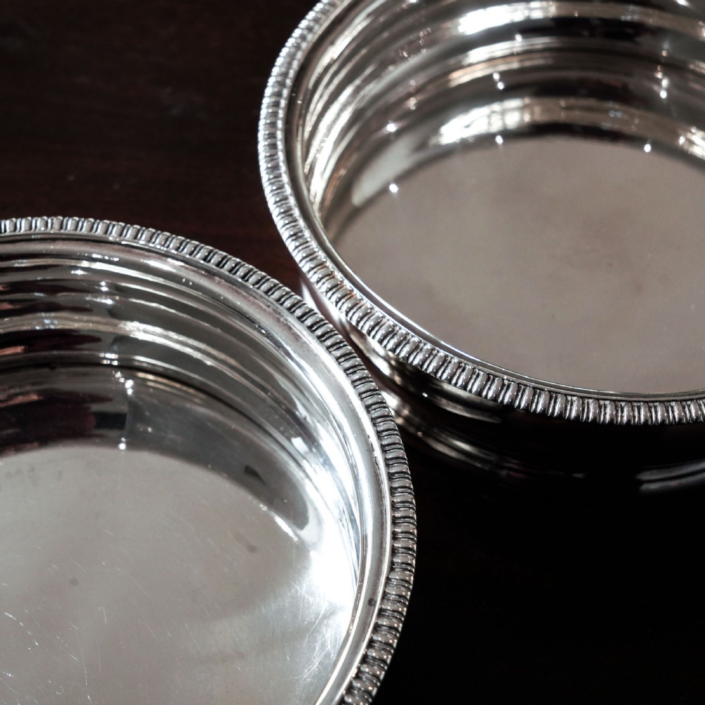Antique Georgian Regency Solid Silver Coasters with Silver Base - William Eaton 1815 View XVIII