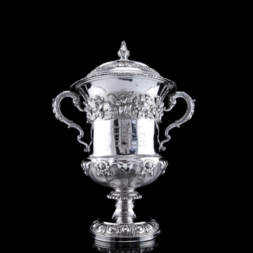 Antique Georgian Solid Silver Cup/Wine Cooler with Lid, Earl Interest - Barnards 1826 View II