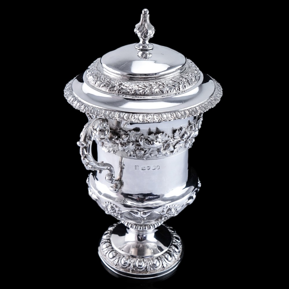Antique Georgian Solid Silver Cup/Wine Cooler with Lid, Earl Interest - Barnards 1826 View VIII