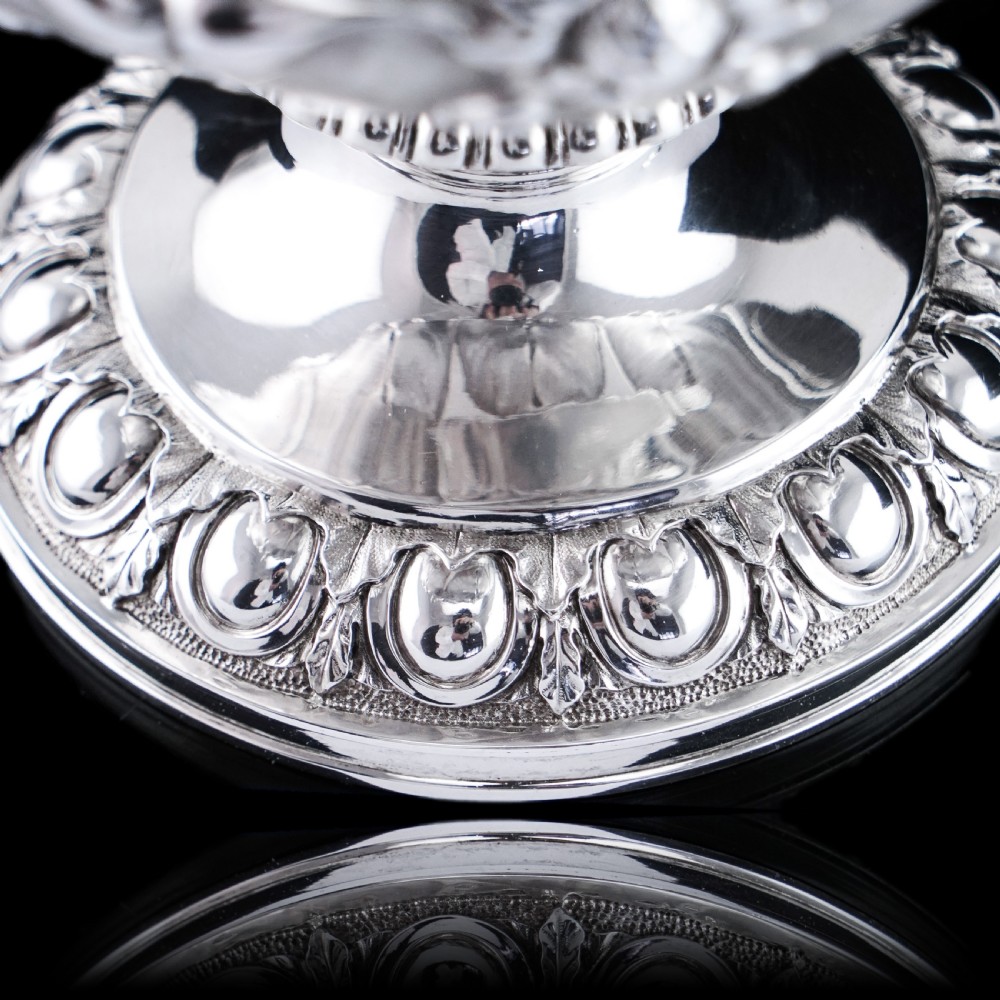 Antique Georgian Solid Silver Cup/Wine Cooler with Lid, Earl Interest - Barnards 1826 View X