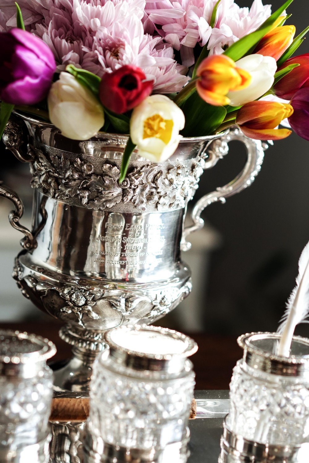 Antique Georgian Solid Silver Cup/Wine Cooler with Lid, Earl Interest - Barnards 1826 View XVI