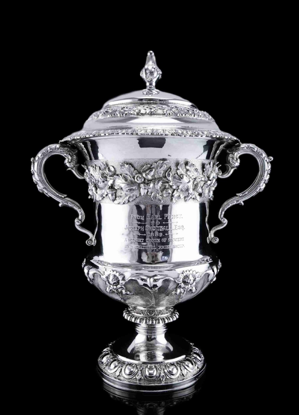 Antique Georgian Solid Silver Cup/Wine Cooler with Lid, Earl Interest - Barnards 1826