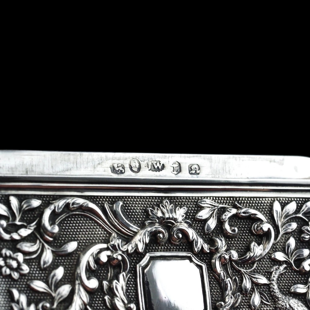 Antique Georgian Solid Silver Card Case with Gorgeous Decorations - Joseph Willmore 1836 View III