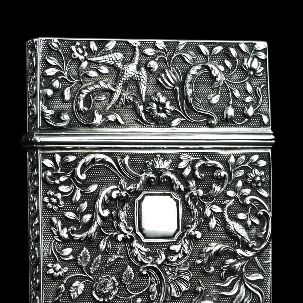 Antique Georgian Solid Silver Card Case with Gorgeous Decorations - Joseph Willmore 1836 View XII