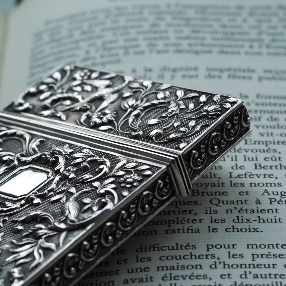 Antique Georgian Solid Silver Card Case with Gorgeous Decorations - Joseph Willmore 1836 View XVII