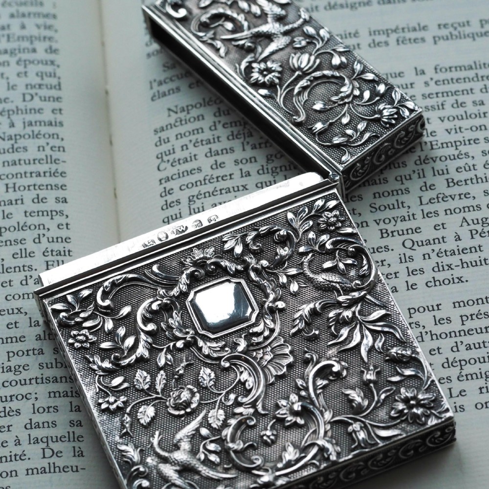 Antique Georgian Solid Silver Card Case with Gorgeous Decorations - Joseph Willmore 1836 View XXII