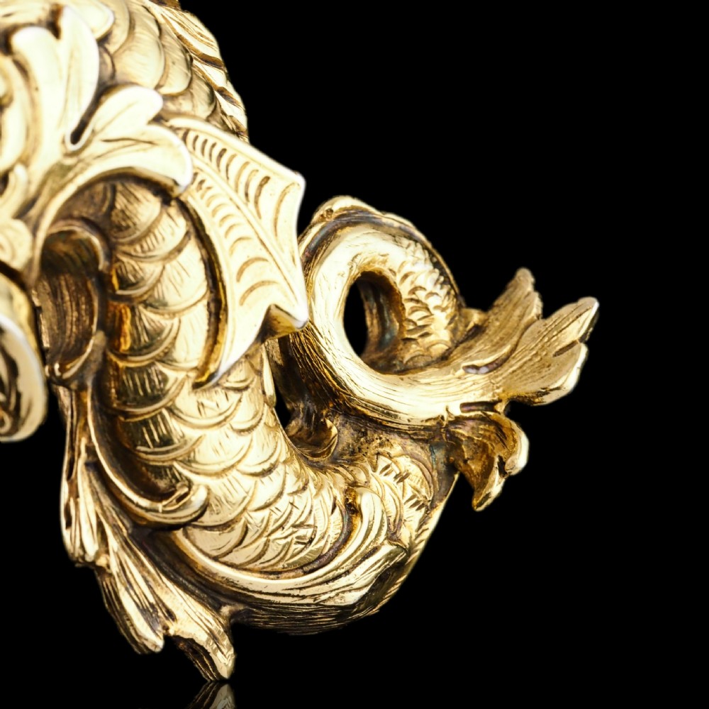 Sterling Silver Gilt Salt and Pepper Shakers in the form of Fish/Dolphin View V