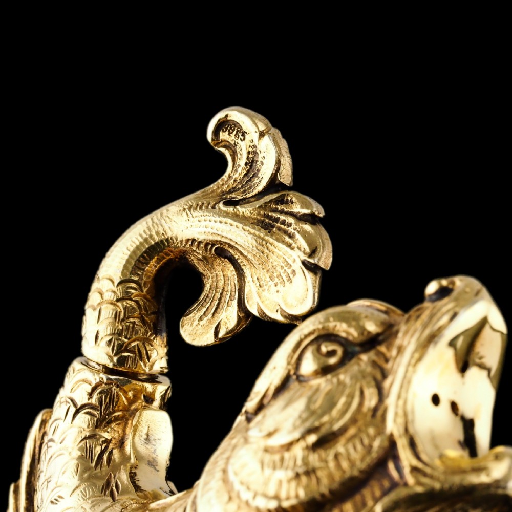 Sterling Silver Gilt Salt and Pepper Shakers in the form of Fish/Dolphin View VII
