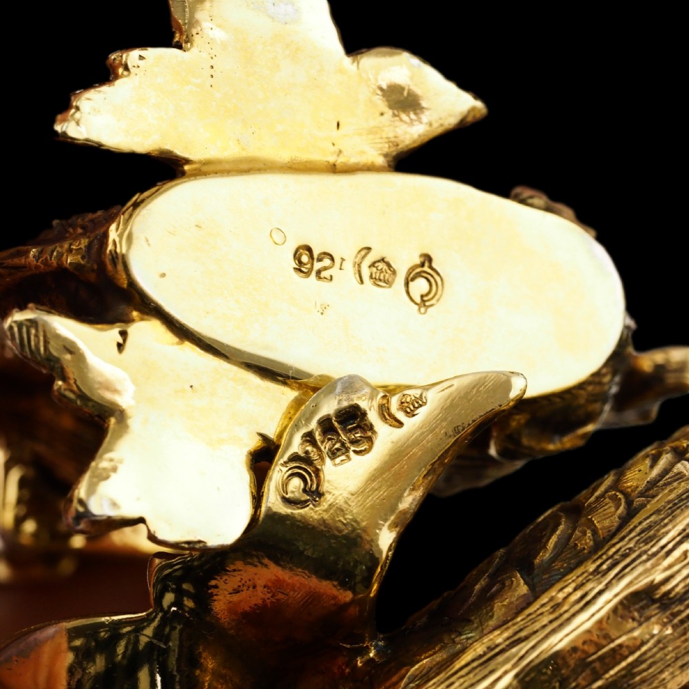 Sterling Silver Gilt Salt and Pepper Shakers in the form of Fish/Dolphin View IX