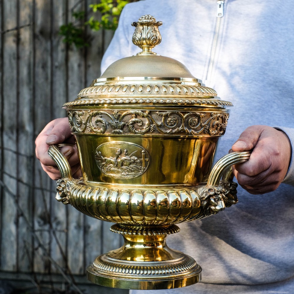 Antique Georgian Solid Silver Gilt Cup/Champagne Cooler 7.9kg - William Burwash 1818 View III