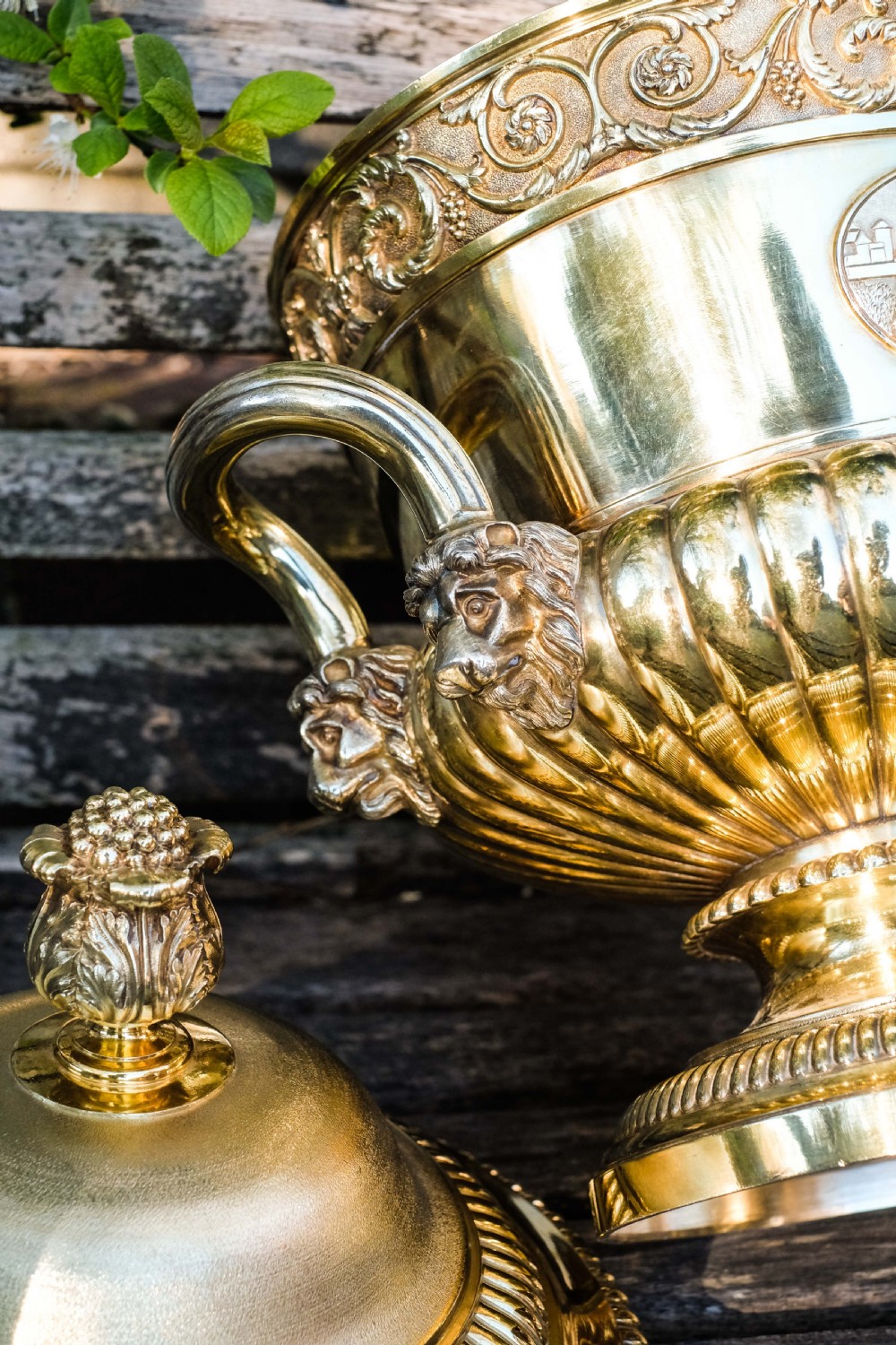 Antique Georgian Solid Silver Gilt Cup/Champagne Cooler 7.9kg - William Burwash 1818 View IV