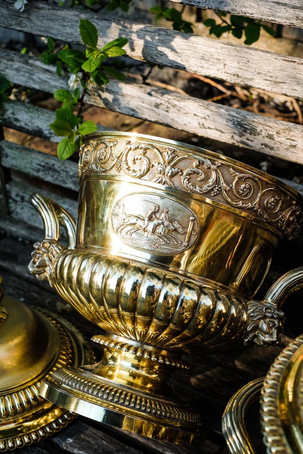 Antique Georgian Solid Silver Gilt Cup/Champagne Cooler 7.9kg - William Burwash 1818 View VI