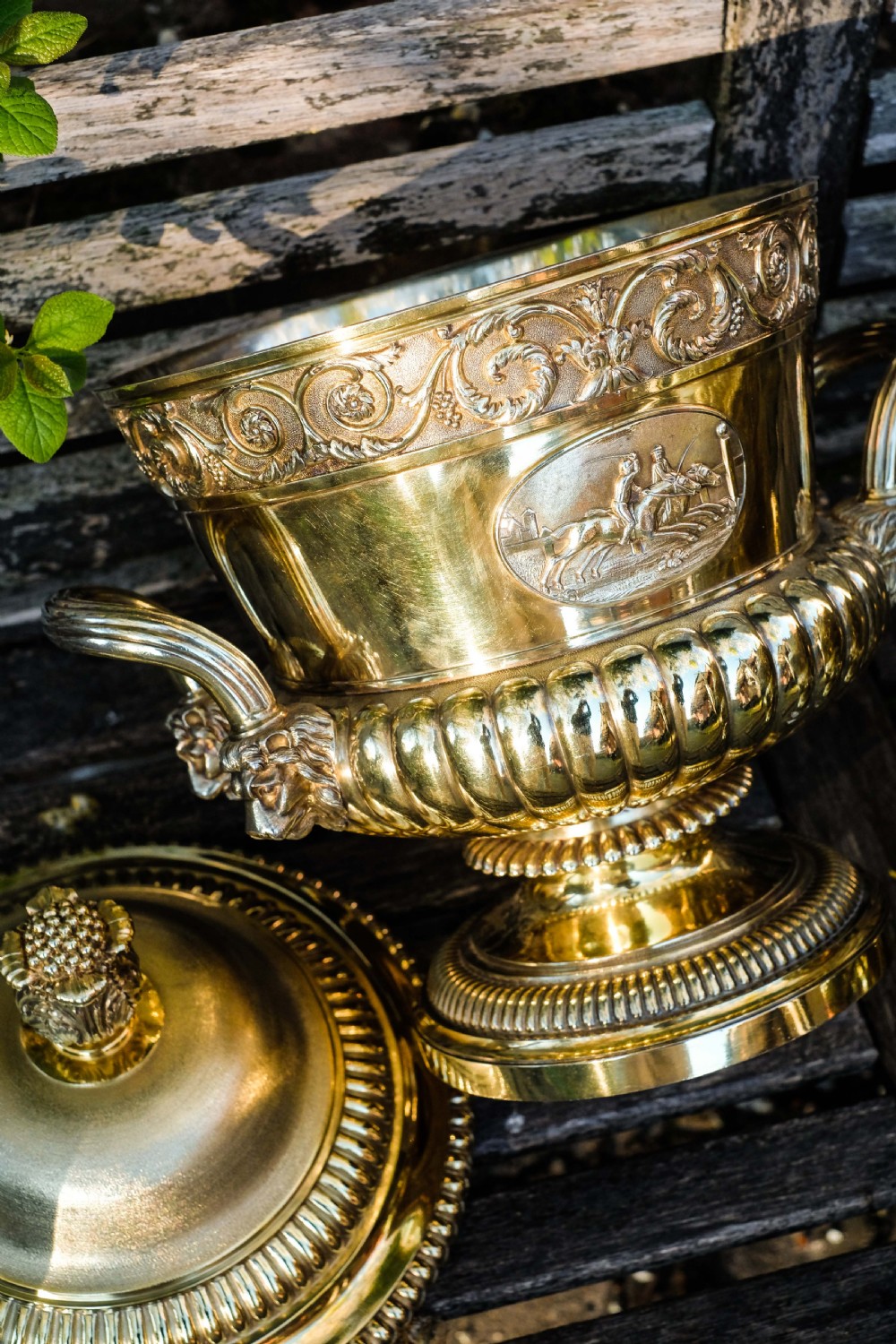 Antique Georgian Solid Silver Gilt Cup/Champagne Cooler 7.9kg - William Burwash 1818 View VIII