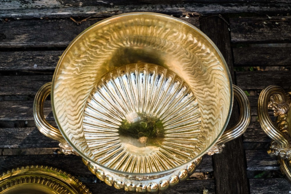 Antique Georgian Solid Silver Gilt Cup/Champagne Cooler 7.9kg - William Burwash 1818 View X
