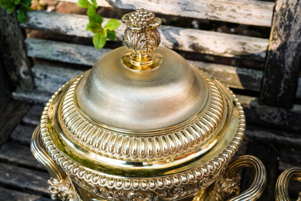 Antique Georgian Solid Silver Gilt Cup/Champagne Cooler 7.9kg - William Burwash 1818 View XI