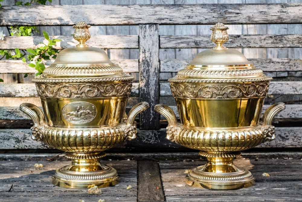 Antique Georgian Solid Silver Gilt Cup/Champagne Cooler 7.9kg - William Burwash 1818 View XIV