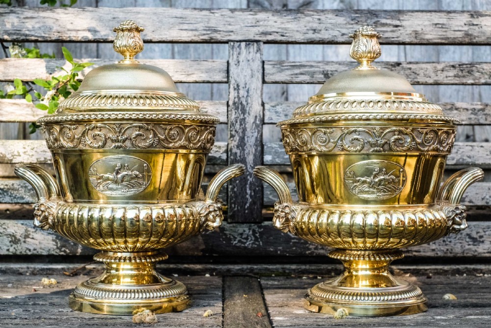 Antique Georgian Solid Silver Gilt Cup/Champagne Cooler 7.9kg - William Burwash 1818 View XV