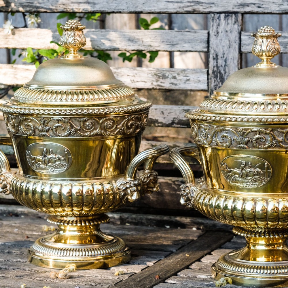 Antique Georgian Solid Silver Gilt Cup/Champagne Cooler 7.9kg - William Burwash 1818 View XVII