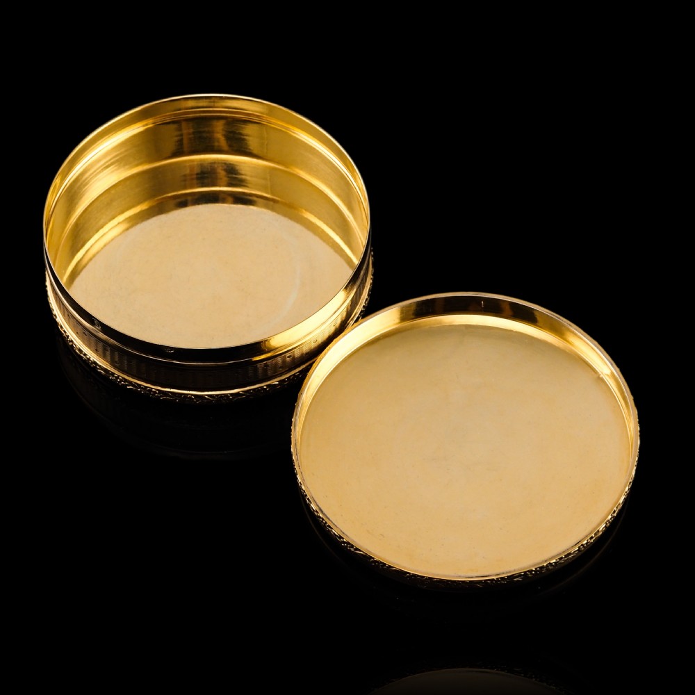 Antique French Solid Silver Gilt Vermeil Circular Box - c.1900 View V