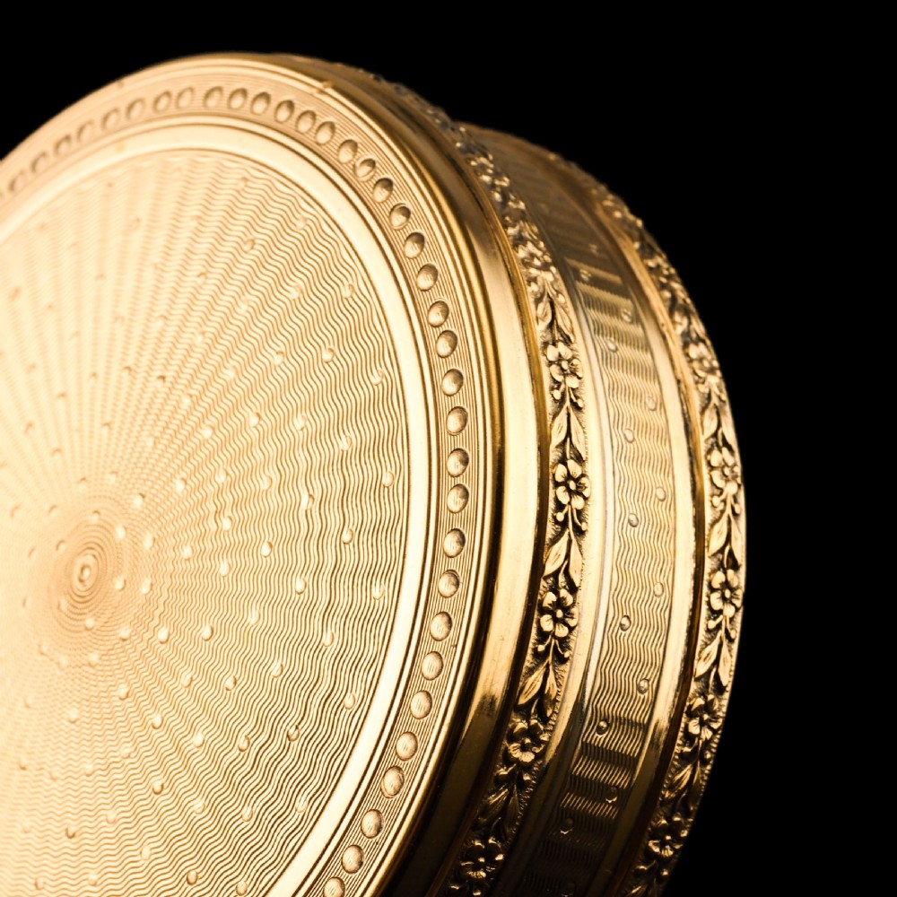 Antique French Solid Silver Gilt Vermeil Circular Box - c.1900 View XXIII
