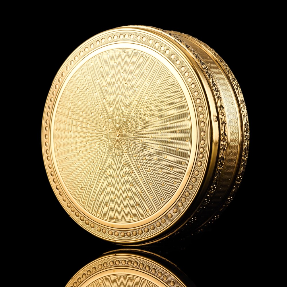 Antique French Solid Silver Gilt Vermeil Circular Box - c.1900 View XXV