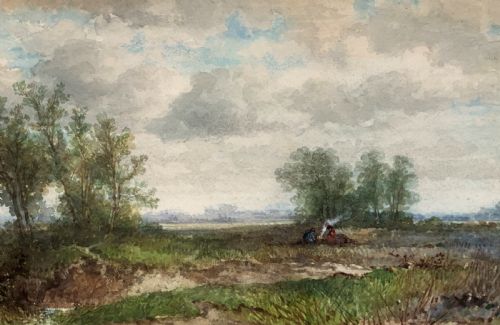 fig 2. 'On The Edge Of The Common' Superb Original 19thc Watercolour landscape Painting