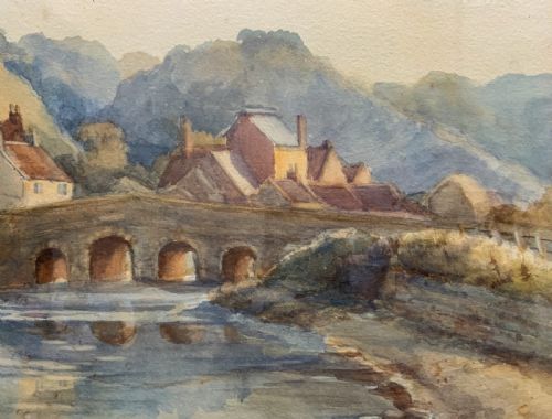 fig 3. Large Original 19th Century Antique Yorkshire Landscape watercolour Painting