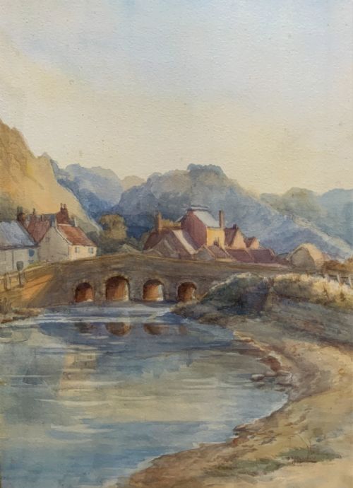 fig 5. Large Original 19th Century Antique Yorkshire Landscape watercolour Painting